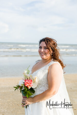 Bride at beach
